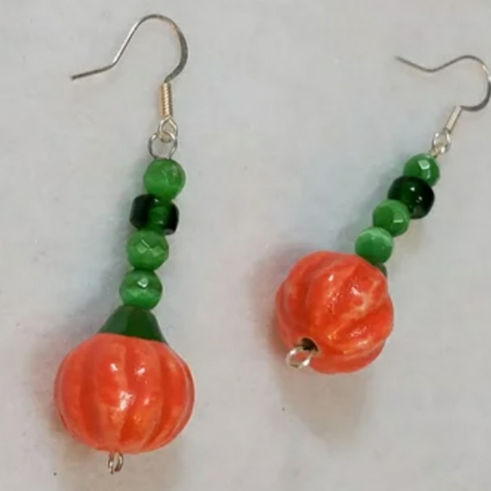 Halloween pumpkin earrings